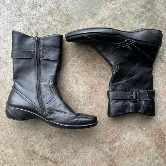 Ecco Goretex Black Leather Boots - Picture 5 of 7